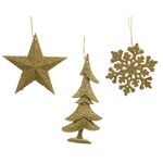 Zawieszka plastikowa gwiazda / choinka / śnieżynka złoty