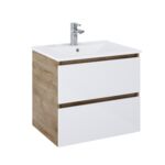 Szafka podumywalkowa Top biało-brązowa 53 x 60 cm Elita