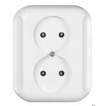 Gniazdo  podwójne 2x2p 16A, 250V TOPAZ biały