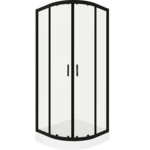 Kabina natryskowa prosta KP-KAMA-1580-T czarna 80 cm Liveno