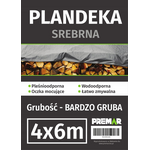Plandeka 4 x 6 m srebrna