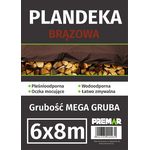 Plandeka 6 x 8 m brązowa
