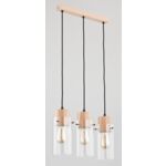Lampa wisząca Tantum E27 3 x 60 W czarny, jasne drewno