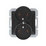 Gniazdo podwójne z/u z ramką czarny mat POLA