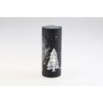 Świecznik szklany LED 8 x 20 cm czarny