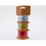 Sznurek dekoracyjny 10 m 3 sztuki srebrny / złoty / czerwony