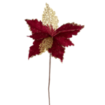 Poinsecja na piku 60 cm czerwono-złoty