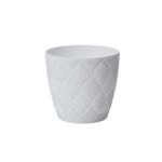 Doniczka Flow Petit z podstawką 13 cm biała