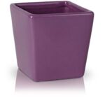 Osłonka ceramiczna kwadratowa 9 cm fioletowa