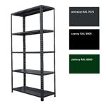 Regał metalowy 175 x 90 x 30 cm 5p antracyt skręcany