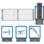 Komplet brama dwuskrzydłowa 3D 4,00 x 1,50 ocynk + RAL7016 połysk