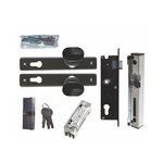 Zestaw elementów do furtki z elektrozaczepem ocynk + RAL7016 struktura