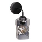 Kinkiet FELIS czarny 1 x 60 W E27 klosz dymiony