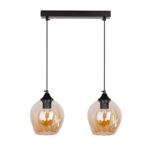 Lampa wisząca ASPA czarny 2 x 40 W E27 klosz brązowy