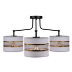 Lampa wisząca ANDY czarny 3 x 40 W E27 abażur czarno-chrom