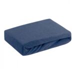 Prześcieradło frotte 220 x 200+20 cm granatowy