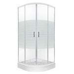 Kabina natryskowa Madera Str 80 półokrągła 80 x 80 x 206 cm z brodzikiem 16 cm profil chrom Kerra
