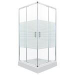 Kabina natryskowa Madera Str 80 kwadratowa 80 x 80 x 206 cm i z brodzikiem 16 cm profil chrom Kerra