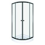 Kabina natryskowa z brodzikiem LEO 80 BL czarna Kerra