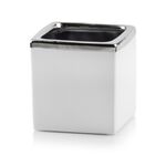 Wazon kostka kwadrat 9 cm biało-srebrny