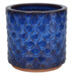 Donica 4397 szkliwo CYLINDER mrozoodporna 28 x 25 cm niebieski 007