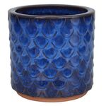 Donica 4397 szkliwo CYLINDER mrozoodporna 17 x 16 cm niebieski 007