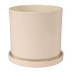 Doniczka Cylinder z podstawką 21,5 cm kremowy