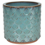 Donica 4397 szkliwo CYLINDER mrozoodporna 28 x 25 cm morski błękit 021