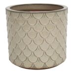 Donica 4397 szkliwo CYLINDER mrozoodporna 17 x 16 cm krem 003