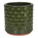 Donica 4397 szkliwo CYLINDER mrozoodporna 28 x 25 cm zieleń 013