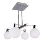 Lampa wisząca MALDUS chrom SZTYCA 4 x 40 W G9 klosz biały