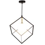 Lampa wisząca WEERT 1 x 28 W G9 20 x 20 cm czarny, złoty