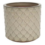 Donica 4397 szkliwo CYLINDER mrozoodporna 28 x 25 cm krem 003