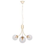 Lampa wisząca DANI mosiądz 3 x 40 W E14 klosz transparentny