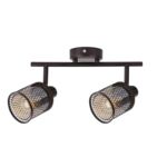 Lampa sufitowa CANABERA kawowe złoto 2 x 40 W E14 klosz bursztynowy