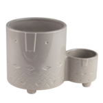 Osłonka ceramiczna FACE podwójna szara 20 cm DHG