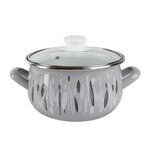 Garnek emaliowany pyza AUTUMN szary pokrywka 22 cm 5,3 l