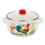 Garnek emaliowany pyza KOGUCIK pokrywka 24 cm 5,6 l