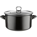 Garnek emaliowany prosty METALICO pokrywka 24 cm 5,6 l