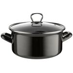 Garnek emaliowany prosty niski METALICO pokrywka 20 cm 2,9 l