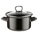Garnek emaliowany prosty METALICO pokrywka 16 cm 1,9 l