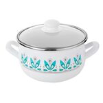 Garnek emaliowany pyza CAMELLIA pokrywka 16 cm 2,2 l