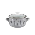 Garnek emaliowany pyza AUTUMN szary pokrywka 16 cm 2,2 l