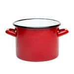 Garnek emaliowany prosty gładki czerwony 16 cm 2,5 l RO