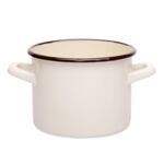 Garnek emaliowany prosty gładki kremowy 18 cm 3,55 l RO