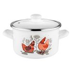 Garnek emaliowany prosty RUBINKA pokrywka 18 cm 2,6 l