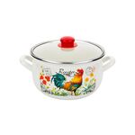 Garnek emaliowany pyza KOGUCIK pokrywka 16 cm 2,2 l