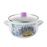 Garnek emaliowany pyza LAVANDA pokrywka 20 cm 4,2 l