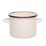 Garnek emaliowany prosty gładki kremowy 16 cm 2,5 l RO