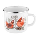 Kubek emaliowany prosty RUBINKA 12 cm 1,2 l